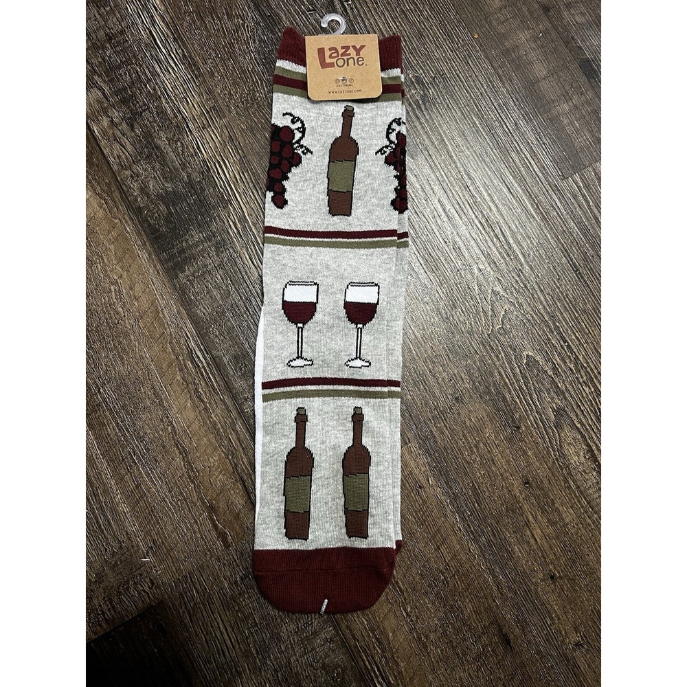 Lazy One Funny Adult Socks Wine Down Size 5-10 NWT